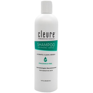 Cleure Hypoallergenic Volumizing Shampoo for Sensitive Skin - Fragrance Free, SLS Free & Paraben Free (12 oz, Pack of 1)