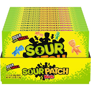 SOUR PATCH KIDS Soft & Chewy Candy, Bulk Candy, 12 - 3.5 oz Boxes