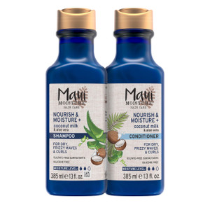 Maui Moisture Nourish & Moisture + Coconut Milk Shampoo + Conditioner to Hydrate and Detangle Curly Hair, Lightweight Daily Moisturizing Shampoo, Veg