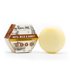 Pepper Hill Conditioner Bar - Oat Milk Honey (Fragrance Free) - Natural, Plant-Based, Cruelty-Free, Solid Shampoo for Sensitive Skin - Free of Sulfat