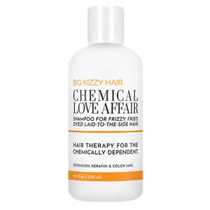 Big Kizzy Shampoo for Dry & Damaged Hair - Chemical Love Affair Keratin & Rice Protein Infused to Smooth and Repair Hair, Paraben & Sulfate Free, 8.5