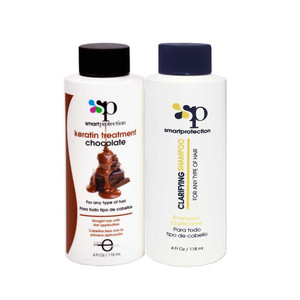 Infinito Colors Chocolate Medium Strength Keratin Treatment with Clarifying Shampoo 4oz by Smart Protection