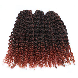 Short Kinky Curl Hairstyle 8 Inch 3pcs/pack Afro Kinky Twist Hair Soft Synthetic Crochet Braiding Hair Extention (1b/350)