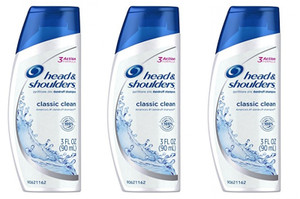 Head and Shoulders Classic Clean Anti-Dandruff Shampoo 3 oz Travel Size (Pack of 3)