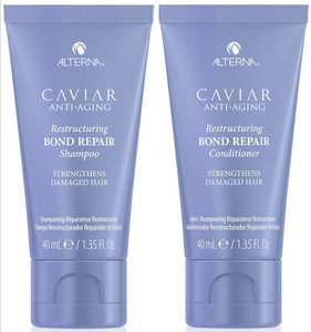 Alterna Haircare Caviar Anti-Aging Restructuring Bond Repair Shampoo and Conditioner, 1.35 Fl Oz (Pack of 2)