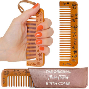 Mama Natural Wooden Labor Comb  Essential Birth & Delivery Support | Ergonomic Wood Comb for Pregnancy, Contractions & Acupressure Relief