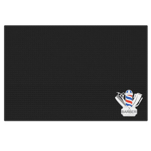 Barber Mat for Clippers, Segbeauty Nonslip Barbershop Counter Mat 11.8x17.7inches, PVC Black Flexible Thick Table Mat Work Station Organizer Pad for