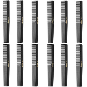 Krest Cleopatra 420 7" Flat Square Back Barber Hair Comb (12 Pack)