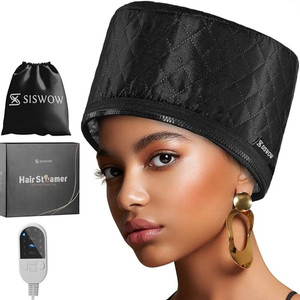 Hair Steamer for Natural Hair Home Use w/10-level Heats Up Quickly, Heat Cap for Deep Conditioning - Thermal Heat Cap for Black Hair, Great for Deep