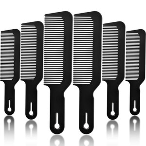 6 Pack Heat Resistant Hair Cutting Combs, 9 Inch Flat Top Combs for Clipper Cuts and Flattops (Black)