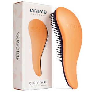 Crave Naturals Glide Thru Hair Brush - Detangler Brush for Curly, Straight, Wet or Dry Hair - Gentle Detangling Brusheses for Adults, Kids, Toddlers