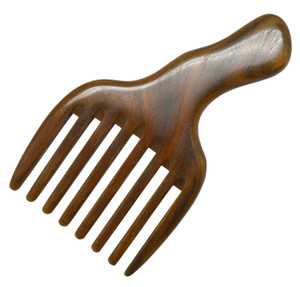 Meta-C Hair/Beard Pick/Comb  Made Of One Whole Piece Of Natural Green Sandal Wood With Fantastic Handle (Wide Tooth)
