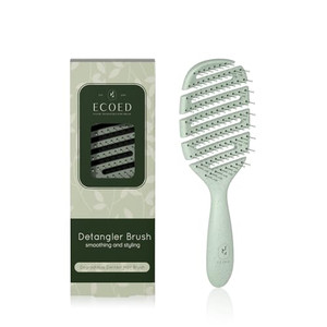 Ecoed Detangler Hairbrush, Soft Bristle Detangling Brush for Straight, Wavy, Curly and Fine Hair, Dry and Wet, Quick Smoothing for Women and Men, Eco