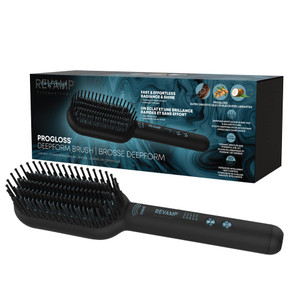 Revamp Progloss Deepform Ceramic Straightener Brush  Ionic Anti-Frizz Straightening Brush  Ceramic Infused with Progloss Oils for Frizz-Free Shine