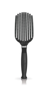 Premium Tangle Buster Brush  Soft Nylon Travel-Friendly Bristles  Long Durable Rubber Handle  Ideal for Wet and Dry Hair & Easy Grooming, Black Co