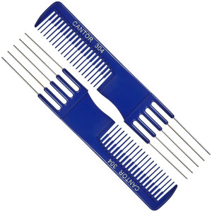 Lift Teasing Comb and Hair Pick - 2 Pack Stainless Steel - Chemical and Heat Resistant Detangler - Anti Static Comb For All Hair Types - By Cantor