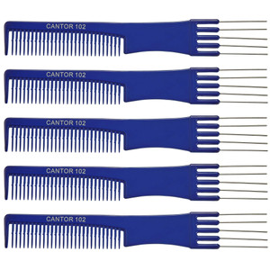 Lift Teasing Comb and Hair Pick 5 Pack, Five Stainless Steel Lifts - Chemical and Heat Resistant Detangler Anti Static Comb For All Hair Types By Can