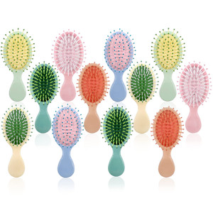 12 Pieces Mini Wet Hair Brush, Travel Detangling Brush, for Most Hair Types, with Ease Knots Without Tears or Breakage, Multicolor