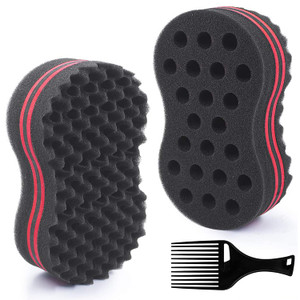 FIABC Big Holes & Big Size Barber Hair Brush Sponge Dreads Locking Twist Afro Curl Coil Wave Hair Care Tool(1 Pack)