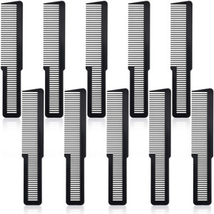 Patelai 10 Pieces Hair Cutting Comb Fine Tooth Styling Barber Styling Hair Clipper Cutting Comb for Home Salon Barber(Black)