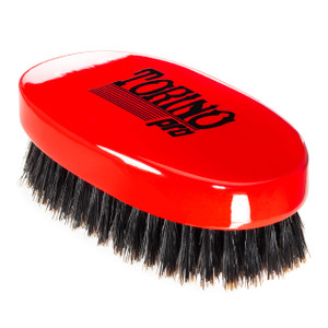 Torino Pro Wave Brush - Medium Hard Oval Palm/Military Bristle Brush - 360 Waves - Red
