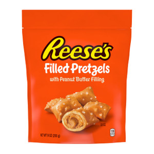 Reese's Filled Pretzels, Peanut Butter Pretzel Nuggets, Crunchy, Ready to Eat, Sweet and Salty Snack, 9oz Resealable Bag