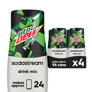 SodaStream - Mountain Dew Zero Sugar Drink Mix | For Sparkling Water Makers | Sugar-Free, 0 Calories | Caffeine: 48mg/12oz | Makes 96 Servings | 14.9