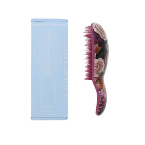 Supreme Brush + Cleaner, Gentle Detangling, Detangler Hair Brush for All Hair Types. For use on Wet or Dry Hair (Fuchsia Pink Floral)