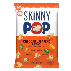 SkinnyPop Popcorn, Cheddar Jalapeño, Made with Real Cheese, Whole Grain Snack, 4.4oz Bag