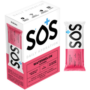 SOS Hydration Electrolyte Powder Sticks | Low Sugar Rapid Hydration | Keto Friendly (8 Servings, Watermelon)