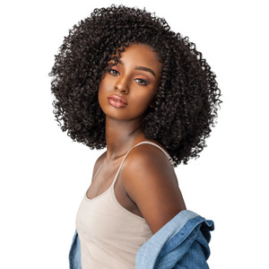 Sensationnel Curls Kinksandco Half Wig - The Rule Breaker Instant Weave Drawstring Cap for Natural 3C to 4C Hair Textures (F1B/30)