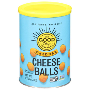 The Good Crisp Company, Cheese Balls Cheddar, 2.75 Ounce