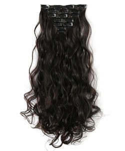 OneDor® 20 Inches Curly Full Head Clip in Synthetic Hair Extensions 7pcs 140g (4#-Dark Brown)