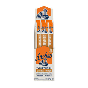 Archer Jerky Turkey Jerky Sticks - All Natural Protein Snack, Meat Snack for People, Gluten Free, Keto, Original Flavor - 1 oz (Pack of 18)