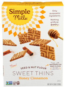 Simple Mills Honey Cinnamon Seed & Nut Flour Sweet Thins, Paleo Friendly & Delicious Sweet Thin Cookies, Good for Snacks, Nutrient Dense, 4.25oz, Pac