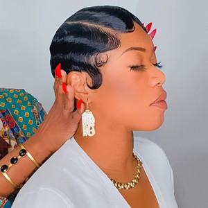 OYM HAIR Short Pixie Cut Wigs For Black Women Wig Brazilian Human Hair Wigs Finger Ocean Wave Wig Remy Human Hair (black)