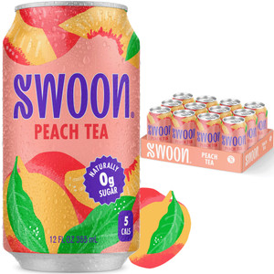 Swoon Peach Tea - Sugar Free, Low Carb, Paleo-Friendly, Gluten Free - Flavored Keto Drinks Made with Organic Black Tea & Sweetened by Monk Fruit and