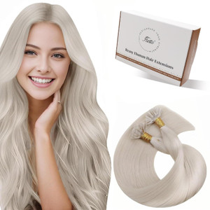 Hetto U Tip Hair Extensions Human Hair Platinum Blonde Utip Hair Extensions Human Hair Hot Fusion Blonde K Tip Hair Extension Real Human Hair Pre Bon