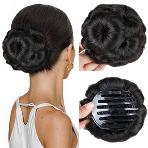 HANNE Hair Buns Hair Pieces for Women Fake Hair Bun Extension Hairs Chignon Pony Tail Bun Artificial Synthetic Hair Extension Women's Hairpiece messy
