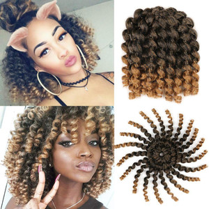 5 Packs Jamaican Bounce Crochet Hair 8 Inch Wand Curl Crochet Hair Curly Bounce Crochet Braids Hair Extension Twist Hair(1B/27#)