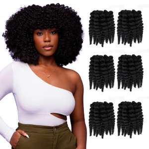 Darling Flexi Rod Curls 6X Crochet Hair Extensions, (3 packs of 2x per pack), Natural & Soft Texture, Fluffy Wand Curl, 14 Inch, #1B