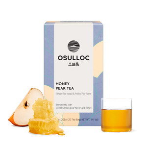 OSULLOC Honey Pear Tea (Sweet Pear & Honey Flavor), Fruit tea Blend, Premium Teabags from Jeju Island, 20 count