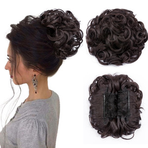Benehair Messy Bun Hair Piece with Combs Clip in Bun Scrunchie Juva Bun Dish Fluffy Wavy Hair Updo Easy Stretch Big Chignon Short Ponytail Hairpiece