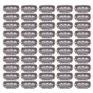 YUYTE 50 Pieces Wig Clips U shape Metal Clips 6 Teeth 2.8 cm Stainless Steel Material for Hair Extensions for Women(Dark Brown)