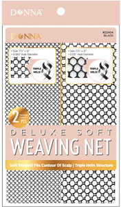 DONNA Deluxe Soft Weaving Net 2PCS, 17.5"x12" Mesh Hair Net for Sew-In Weave  Soft Triple Helix Net with Small & Large Hole Sizes, Flexible Secure F