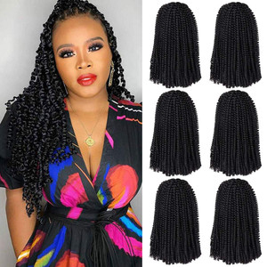 6 Packs Spring Twist Braiding Hair Spring Twists Twist Hair Synthetic Fiber Fluffy Twist Crochet Braids Low Temperature Twist Crochet Hair for Women
