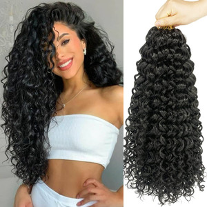 ENBEAUTIFUL 18 Inch 8 Packs Curly Crochet Hair For Black Women Gogo Curl Crochet Hair Beach Curl Water Wave Deep Wavy Braids Hair Extensions(18inch,