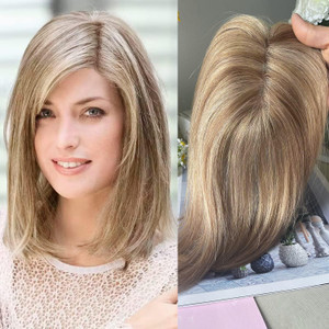 gulagula Hair Toppers for Women Real Human Hair Toppers Haipieces for Women with Thinning hair Human Hair Toppers with Bangs Clip in