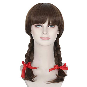 Miss U Hair Long Brown Braided Wig Braided Hair Accessories Conjuring Cosplay Wig