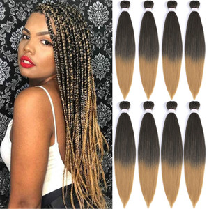 8Packs 20" Pre stretched Braiding Hair Professional Braiding Crochet Hair For Various Crochet Braids Or Twists Itch Free Yaki Perm Straight Light Syn